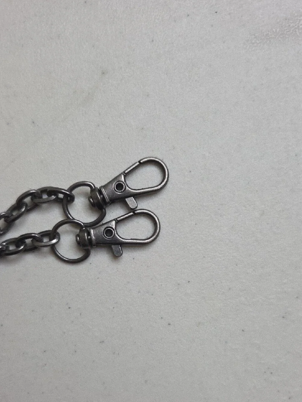Gun Metal Chain Strap with Dual Clips